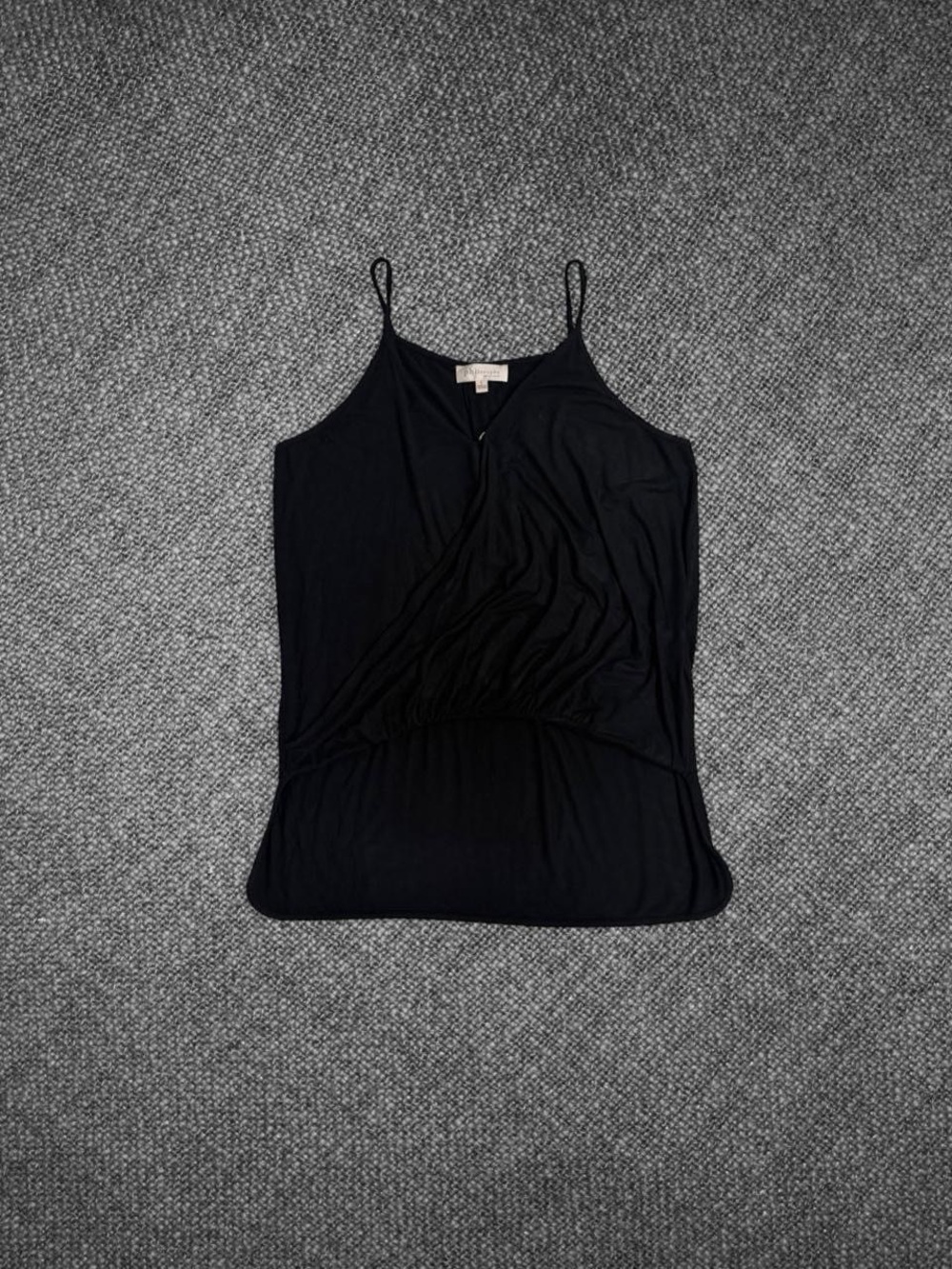 Philosophy Black Draped Sleeveless Tank Top Size Large